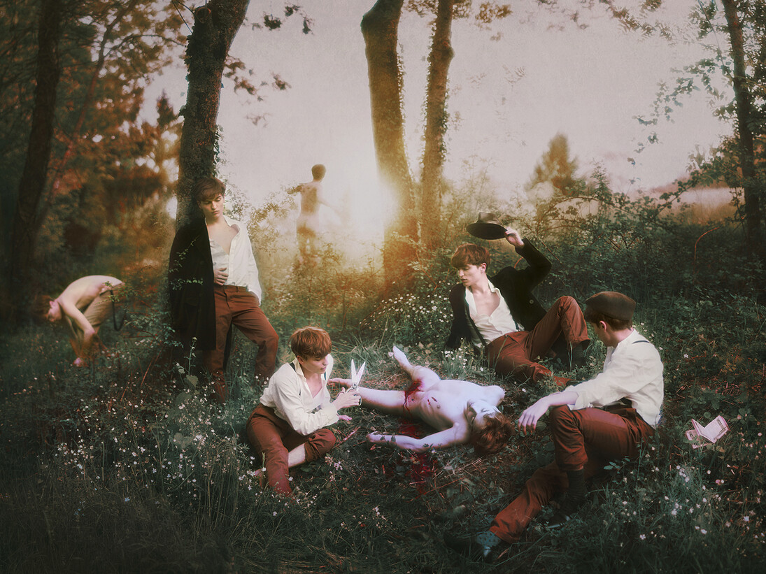 Marwane Pallas, Le Déjeuner sur L’herbre, 2013, C-type photograph, 150 x 150 cm