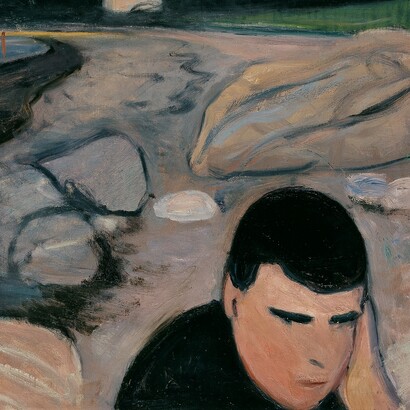 Edvard Munch, "Melanconia", dettaglio, 1892, Nasjonalmuseet for kunst, arkitektur og design, Oslo, Norvegia
