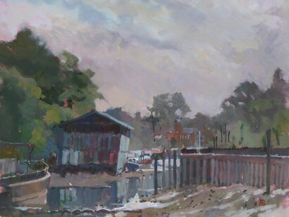 Banning, Low water Isleworth Creek, 24 x 29.5 cm