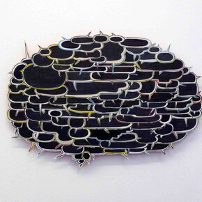 Axel Lieber, Without words (black, small version), 2014, Paper, Permanent Marker, Glue, 20,5 x 29,5 cm