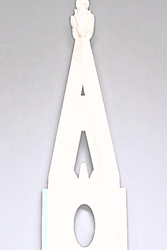 Maqueta del ventanal de la nave central. Taller de modelistas, 2010.. Clasificado como proyecto arquitectónico. Maqueta de yeso / vaciado