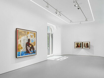 Toyin Ojih Odutola, Ilé oriaku, exhibition view. Courtesy of Jack Shainman Gallery