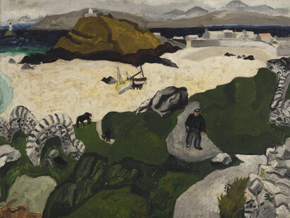 Christopher  Wood - Portmeor  Beach, 19 28, oil on canvas, 48.3 x 55.9cm, private collection