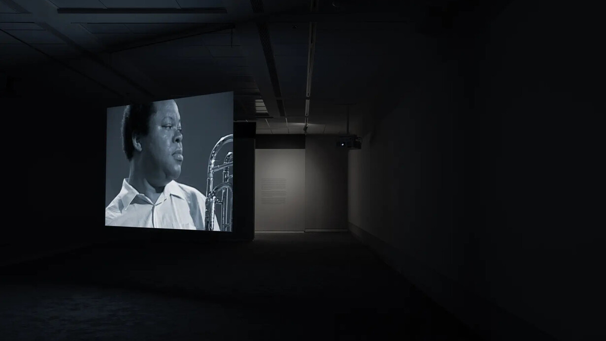 Installation view of "Stan Douglas. Hors-champs", Davis Gallery, Colby College Museum of Art, Waterville, Maine, 2025. Photo by Abby Lank