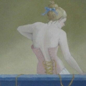 Joan Barber, "Blue Ledge," 2012, Oil on Canvas, 28 x 22 inches