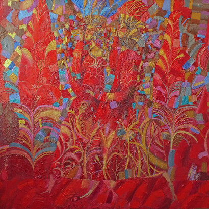 Untitled 150x140cm, oil and acrylic on canvas, 2016. Courtesy of Andakulova Gallery