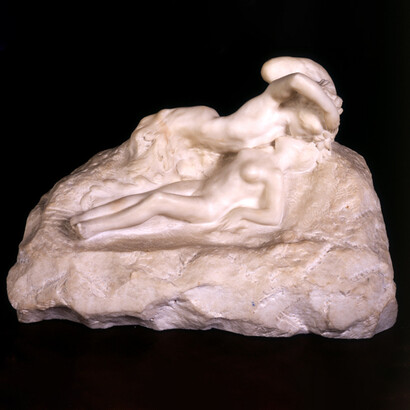 Auguste Rodin, The Maiden Kissed by the Ghost, 1880, White marble.