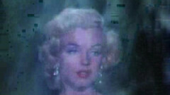 Marilyn Monroe vista a través del agua en el tráiler de la película de 1953, *Niágara*, dirigida por Henry Hathaway, Cataratas del Niágara, EE.UU.