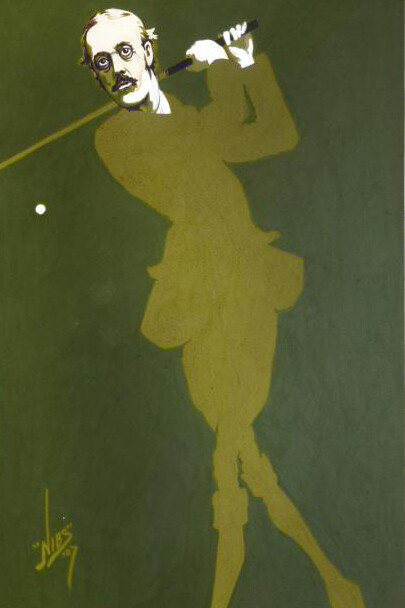 Frederick Drummond Niblett, Balfour the golfer the RT Hon Arthur James Balfour, PC, Courtesy of Chris Beetles Gallery, St James, London

