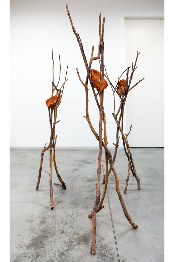 Giuseppe Penone, Terra su terra - Volto (Earth on Earth - Face), 2014, Bronze, terracotta, 88-3/16 x 29-1/2 x 19-5/8 in., 224 x 75 x 50 cm. / Terra su terra - Volto (Earth on Earth - Face), 2014, Bronze, terracotta, 94-7/16 x 39-5/16 x 23-9/16 in. 240 x 100 x 60 cm / Terra su terra - Volto (Earth on Earth - Face), 2014, Bronze, terracotta, 93-11/16 x 35-3/8 x 27-1/2 in. 238  x 90 x 70 cm