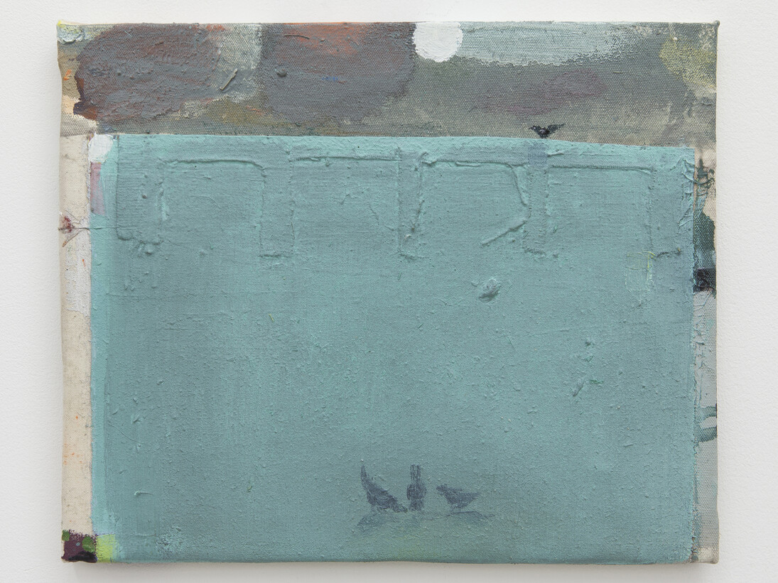 Merlin James, Moonlight, 2014, Acrylic on canvas, 12 x 14.5 inches, 30.5 x 36.8 cm. (C) Merlin James; Courtesy of Sikkema Jenkins & Co., New York