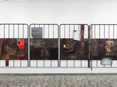 Biraaj Dodiya, Grid for a disappearance, exhibition view. Courtesy of Experimenter