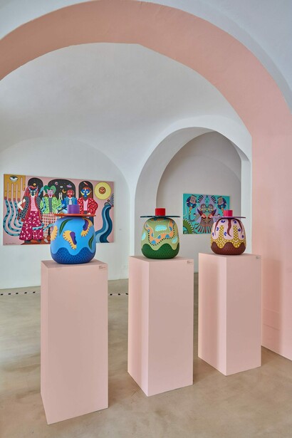 Elena Salmistraro, Alchimie nel vuoto, vista della mostra. Per gentile concessione del Antonio Colombo Arte Contemporanea 