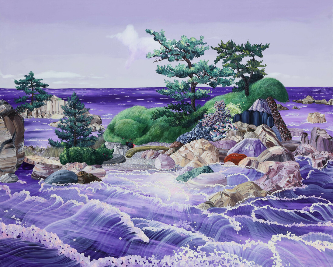 Eguchi Ayane, Cobalt violet sea, 2016, oil on canvas, 130.5 x 162.2 cm © Eguchi Ayane, Courtesy of Mizuma Gallery
