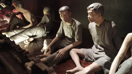 The reenactment display of prisoners at the Hoa Lo Prison, photo by Daniel Gauss