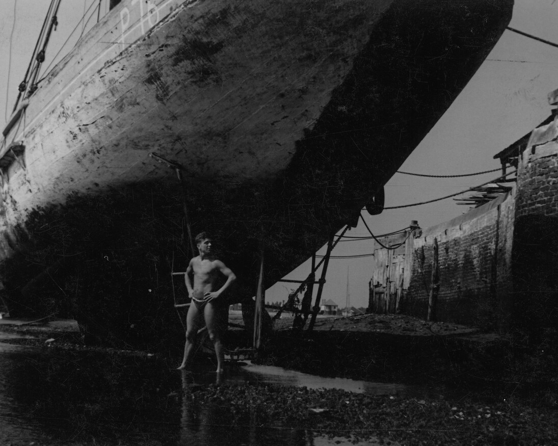 Keith Vaughan, Boy under Beached Ship Hull II, 1939 © the estate of Keith Vaughan, by courtesy of Austin/Desmond Fine Art