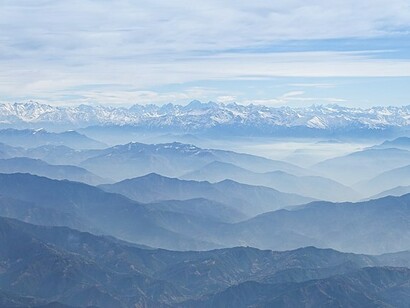The Himalayas, close to the tea plantations of Darjeeling tea