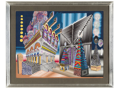 Pedro Friedeberg, Algo así, 2020, Ink and acrylic on museum board, 24.8 x 31.1 in, 63 x 79 cm