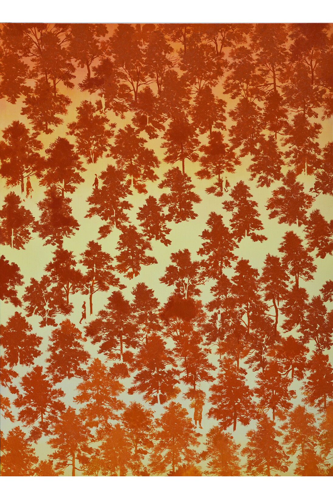 Rikuji Makabe, time and space - red forest,  2015, oil on canvas, 130.3 x 97 cm 