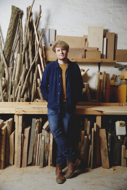 Sebastian Cox in his London workshop. Photography credit; Jon Cardwell