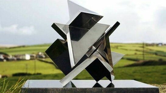 Paul Mount, Tetrak, 1975, Stainless steel (three parts), H: 28cm (11 ins) W: 38cm (15 ins), Unique