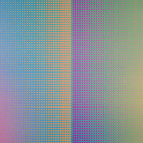 Almir Mavignier, Delmar Mavignier, Grun blau auf rot / Verde azul no vermelho, (detail), 2025. Courtesy of DAN Galeria