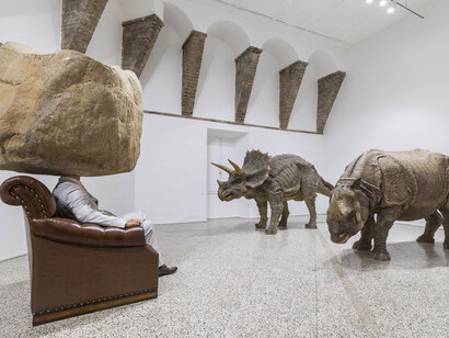 Sun Yuan and Peng Yu. Courtesy of Galleria Continua