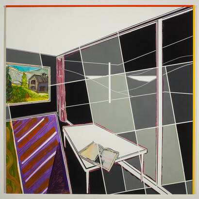 David Ben White, Inside Outside 10, 2015, Mixed
media, 123 x 123 cm © David Ben White. Courtesy the artist and l’étrangère