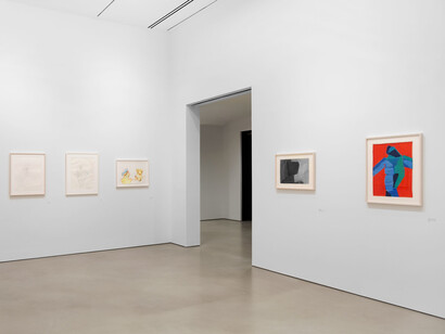 Maria Lassnig, Works on paper, 1955–2004, exhibition view. Courtesy of Petzel Gallery
