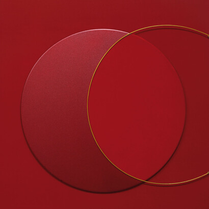 Bruno Bani, Eclissi R, 2017, acrilico e filo di rame su tela, 80 x 80 cm