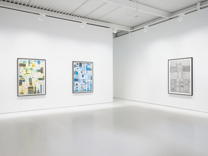 John Pule, the first incision I saw I dreamed no more, exhibition view. Courtesy of Gow Langsford Gallery