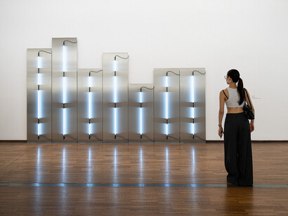 Brigitte Kowanz, Light is what we see, exhibition view. Courtesy of Albertina Museum