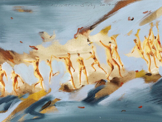 Norbert Bisky, Iluminati, 2014, oil on paper, 22 x 39 cm, © Bernd Borchardt/VG Bild-Kunst, Bonn. Courtesy Galerie Daniel Templon