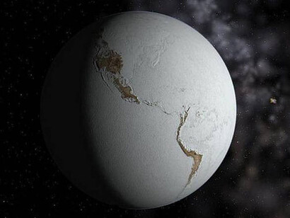 Rappresentazione artistica della Terra durante una glaciazione