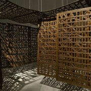 Cristina Iglesias, Coredor suspendido III, 2006 Hierro dulce trenzado y cable de acero 740x425 cm Colección particular