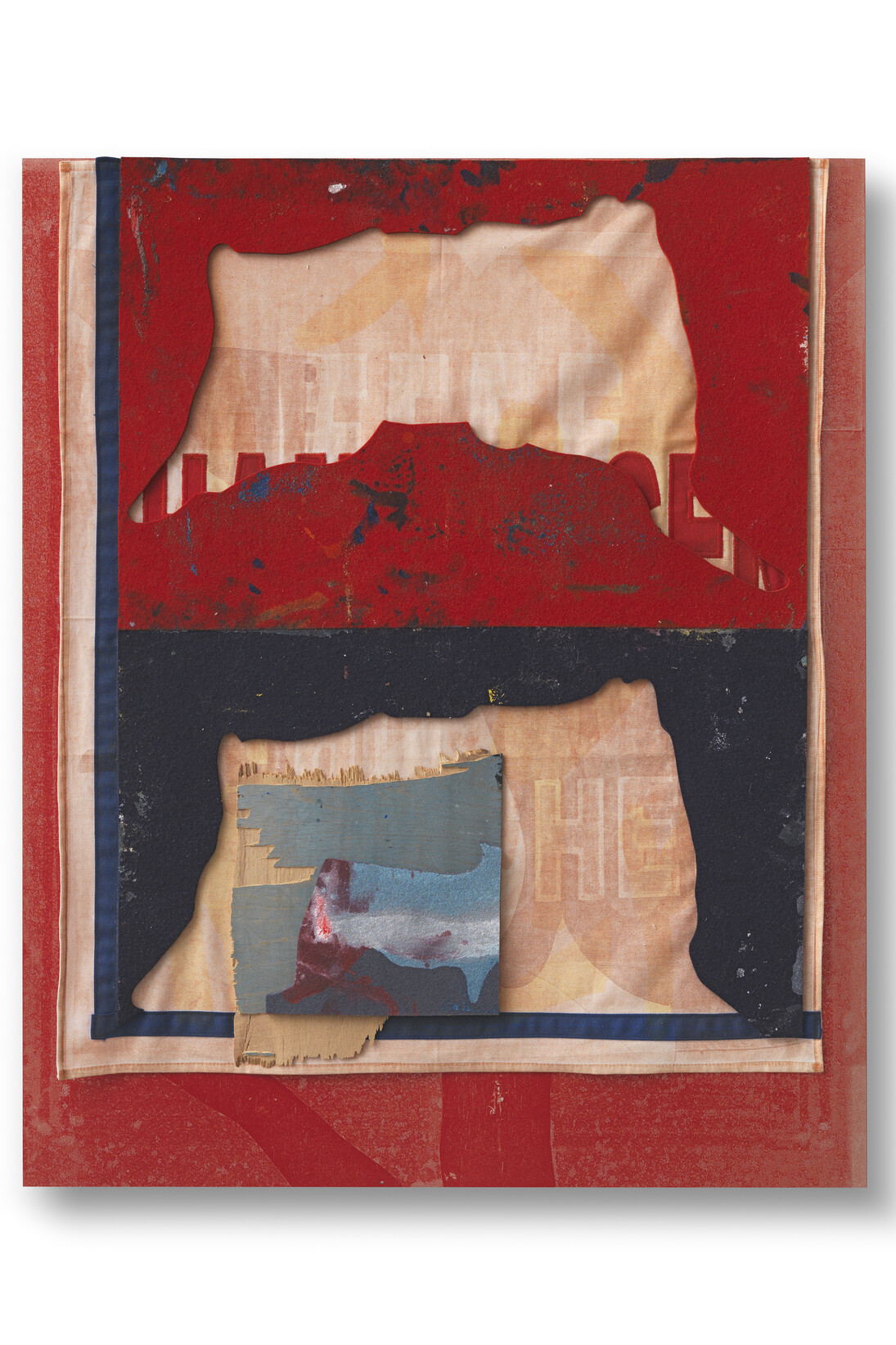 Arturo Herrera, Untitled  (Red/Blue Hamburger), 2014, Mixed media on aluminium, 33.5 x 27.5 inches, 85 x 70 cm