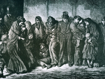 Houseless and Hungry, engraving by Luke Fildes, 1869
© Cardiff University Library: Special Collections and Archives