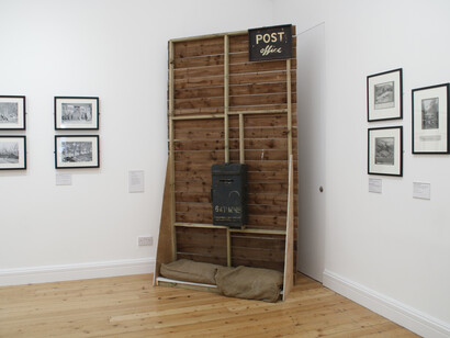 Keith Roberts, Post Office, 2016, Wood, hessian, plywood anti-personnel mine case