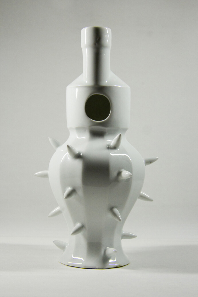 Lera Moiseeva, Cararosa, Porcelain vase, 31 x 17 x 17 cm, 12 1/4 x 6 3/4 x 6 3/4 in, photograph © Fernando Laposse, Courtesy of the designer and Gallery Elena Shchukina
