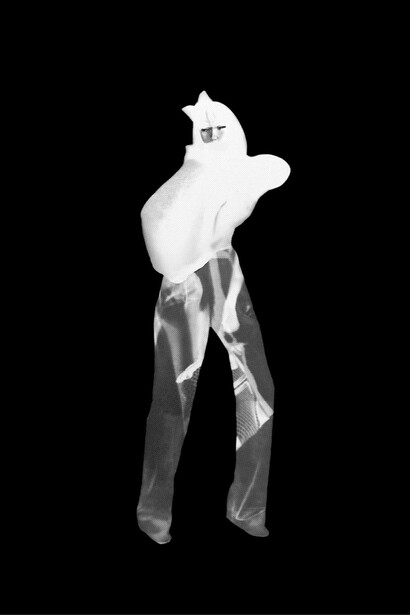 Joanna Ham, Woman, fig.11 - with bow, photogram screen print on 430 gsm paper with deckled edge, framed, edition of 100, 22 × 30 inches