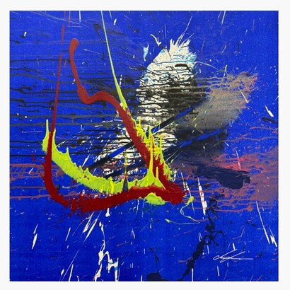 Michael Gregorjev Murn, Water Eclipse, 2024, Acrylic on canvas, 100 cm x 100 cm. Courtesy of the artist and Miart Gallery