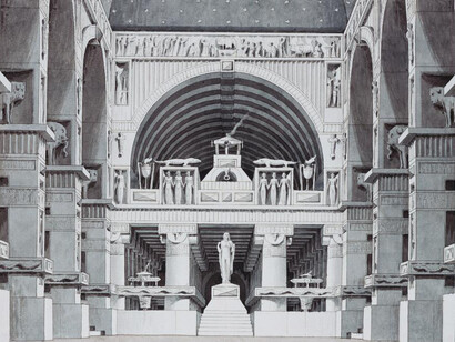 Giorgio Fuentes (1756–1821)
Indischer Tempel
Feder und Pinsel auf Büttenpapier, 259 × 354 mm
Städel Museum, Frankfurt am Main
© Städel Museum, Foto: U. Edelmann