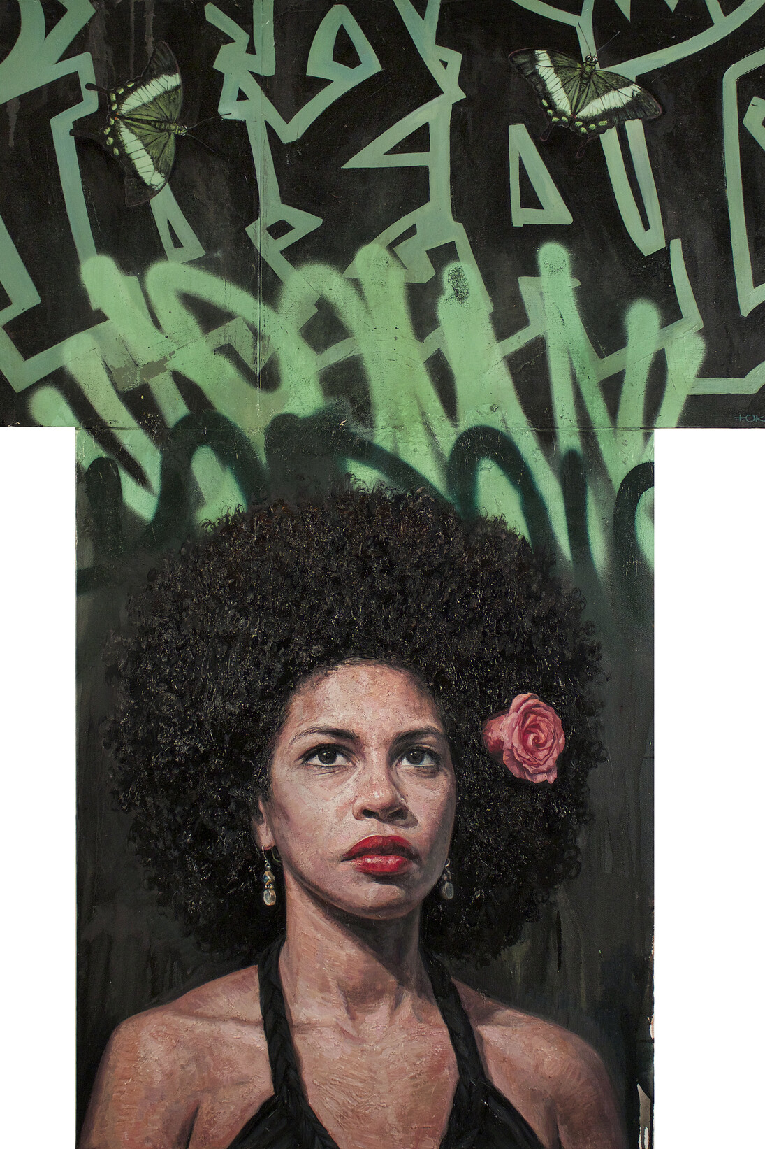 IDEAL 2.0, Tim Okamura, oil and mixed media on canvas, 38 x 48 inches, 2014. Courtesy of Yeelen Gallery Miami