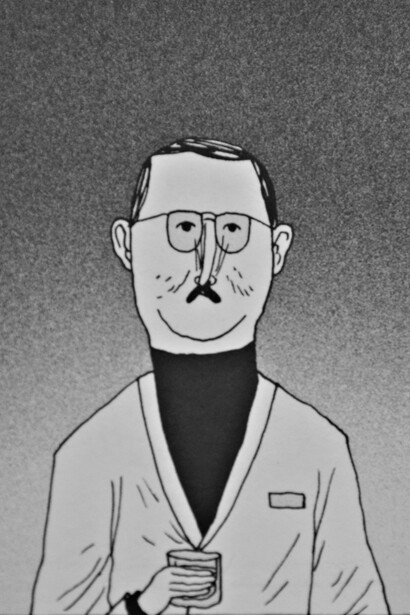 "Spa", graphic novel di Erik Svetoft. Fig. 3. Sui loro volti si nota una vacua e indelebile inespressività, come una sorta di conferma fisiognomica o un correlativo oggettivo dell'abulia che li caratterizza