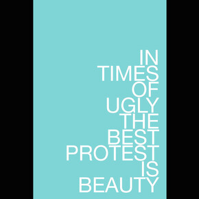 Maynard Monrow, 
Untitled, In Times of Ugly (Azure), 2024. 
Wall painting, 84" x 40" (213.36 x 101.6 cm). Courtesy of the artist and Gavlak Gallery