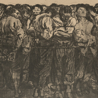 Käthe Kollwitz, Die gefangenen (Blatt 7 des Zyklus „Bauernkrieg“, 1908). Mit freundlicher genehmigung des DomQuartier Museums