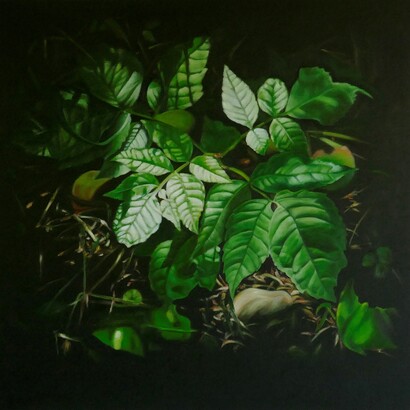 Sabrina Muzi, “Bagliori d'ombra” visione 6, particolare, olio su tela, cm 50x50, 2026