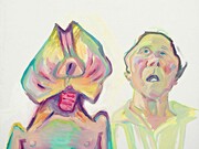 Maria Lassnig, Self portrait with dog