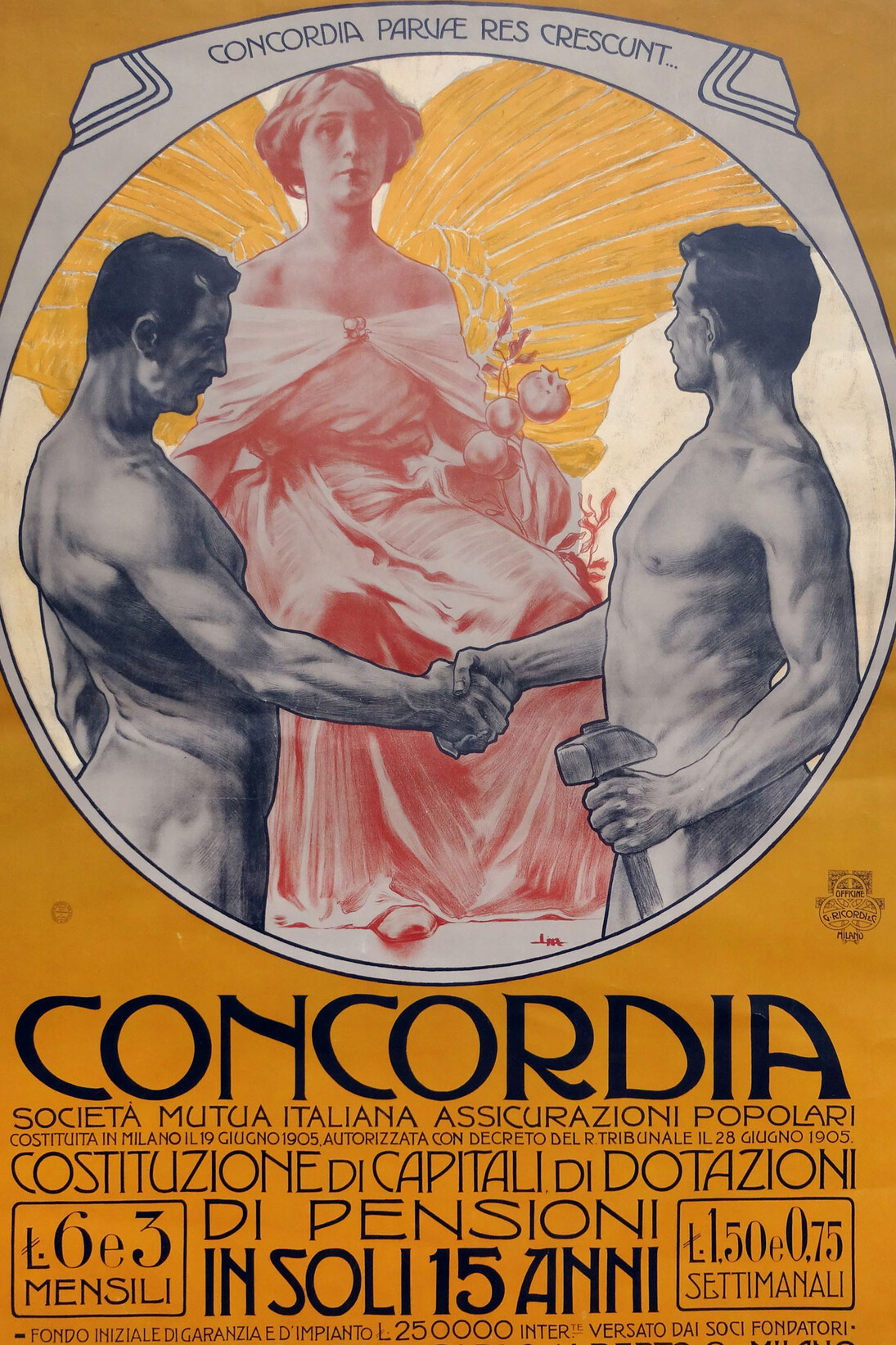 Leopoldo Metlicovitz (1868-1944), Concordia, 1910 ca.