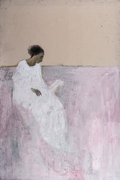 Angelo Bordiga, Senza titolo, olio su tela, 2014, 150 x 100 cm